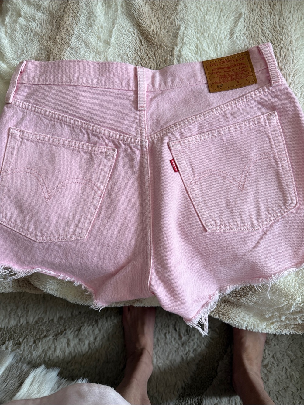 Levi's Pastel Pink Denim Cutoff Shorts